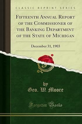 Annual Report Of The Commissioner Of Banking ...